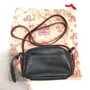 Cath Kidson Mini Navy Leather Cross Body Bag